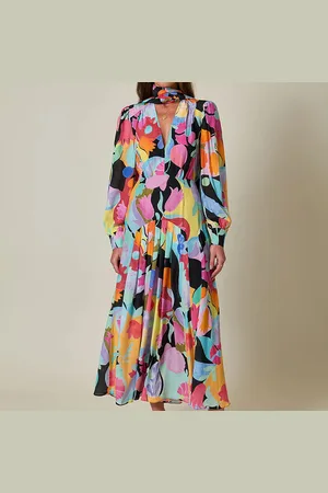 RIXO London Marigold Floral-Print Crepe de Chine Dress - UK 6