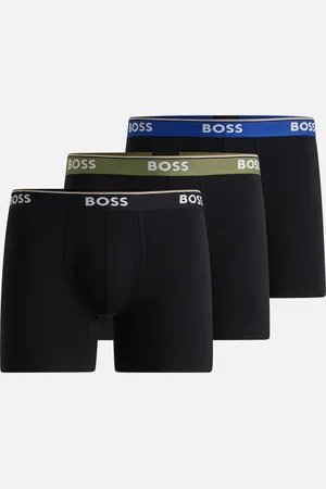 HUGO BOSS 3 Pack Power Cotton-Blend Stretch-Jersey Boxers - S