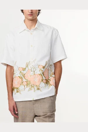 NN.07 Freddy Floral-Jacquard Fil-Coupé Poplin Shirt - S