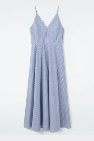 COS STRIPED A-LINE MIDI DRESS