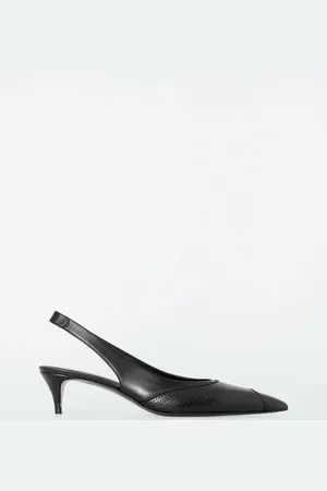 COS PERFORATED LEATHER SLINGBACK HEELS