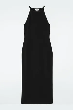 COS CONTOURED KNITTED MIDI DRESS