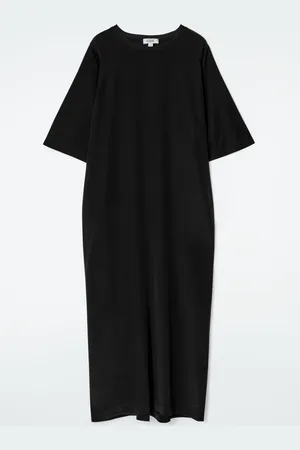 COS PANELLED SILK MIDI T-SHIRT DRESS