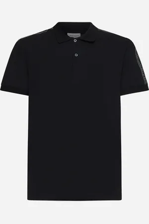 Alexander McQueen Logo-tape cotton polo shirt