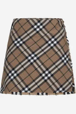 Burberry Check print kilt miniskirt