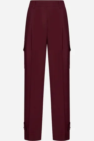 BLANCA Burgundy gabardine Philody cargo trousers