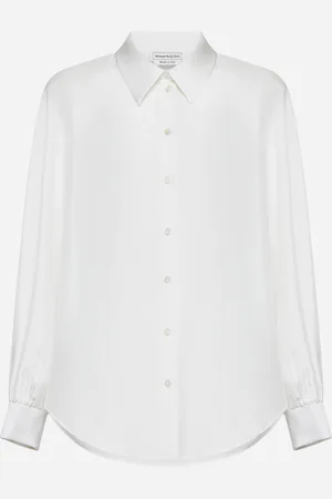 Alexander McQueen Ivory silk satin cocoon shirt