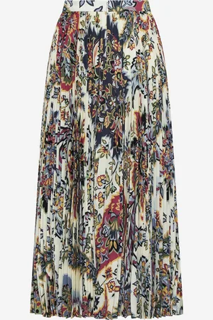 Etro Paisley print pleated midi skirt
