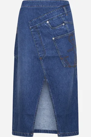 J.W.Anderson Light blue denim Twisted midi skirt