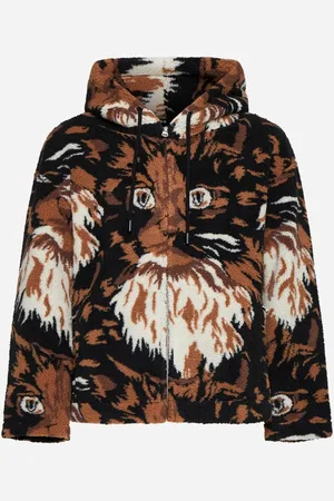 J.W.Anderson Brown fleece hooded jacket