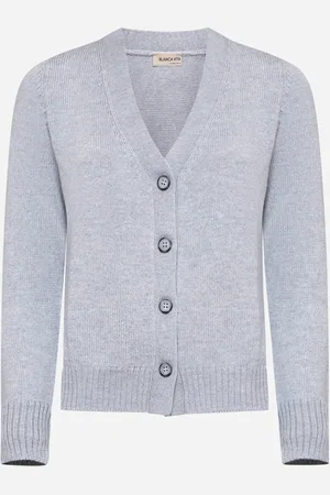 BLANCA Grey virgin wool cardigan