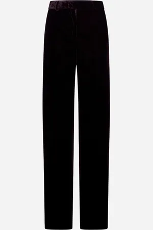 BLANCA Burgundy gabardine Pleio palazzo trousers