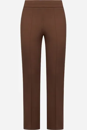 BLANCA Brown stretch jersey Pioppo trumpet trousers