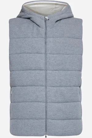 D4.0 Grey knit padded hooded vest