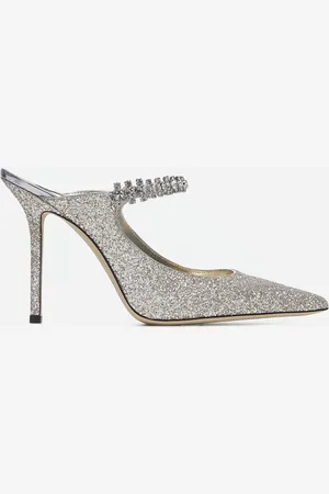 Jimmy Choo Sand glitter fabric Bing 100 mules