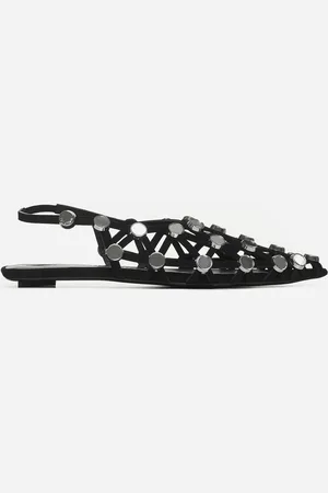 The Attico Black suede Grid ballet flats