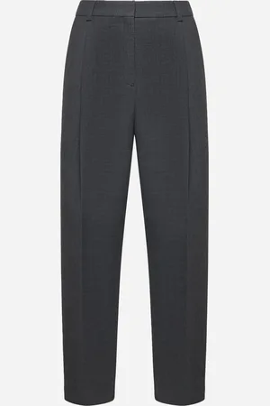 Totême Grey wool blend straight trousers