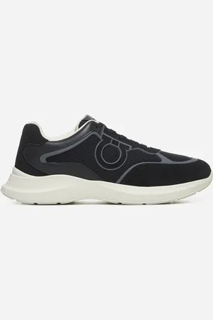 Salvatore Ferragamo Black low-top Gancini detail sneakers