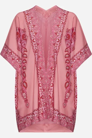 Etro Pink Paisley print crêpe de Chine kesa