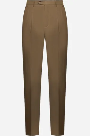 Etro Beige wool one-pleat trousers