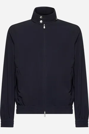 Brunello Cucinelli Blue cotton canvas bomber jacket