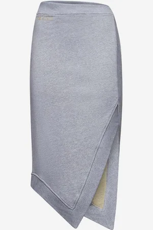 The Attico Grey cotton midi skirt