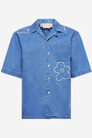 Marni Light blue denim bowling shirt