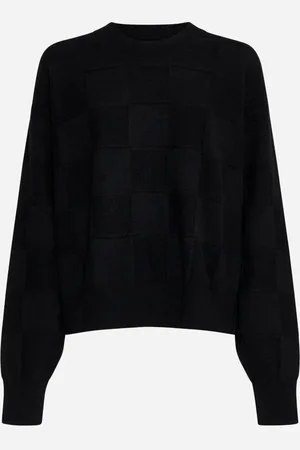 UMA WANG Black checked cashmere blend sweater