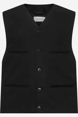 LEMAIRE Black cotton drill waistcoat