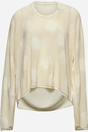 UMA WANG Ivory polka dot cotton and silk sweater