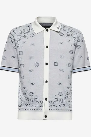 AMIRI White cotton knit Bandana polo