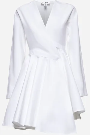Alaïa White cotton poplin mini dress