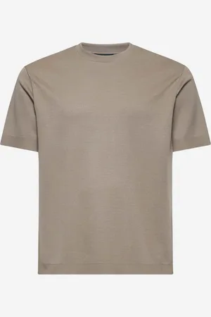 HERNO Taupe knit effect jersey T-shirt