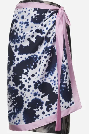 DRIES VAN NOTEN Printed silk wrap scarf-skirt