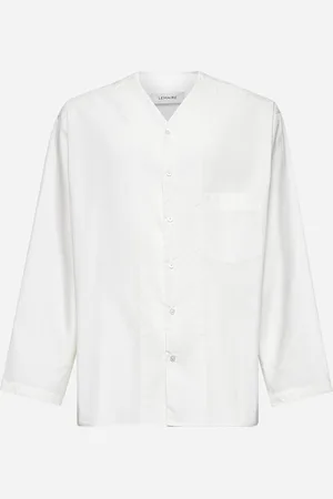 LEMAIRE White poplin V-neck shirt