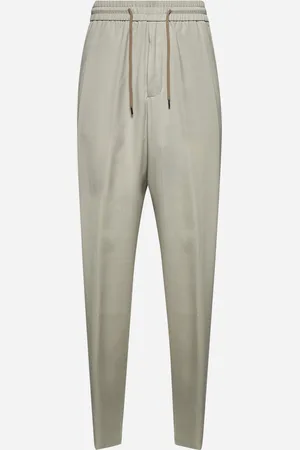 Giorgio Armani Beige cupro natté flat front trousers