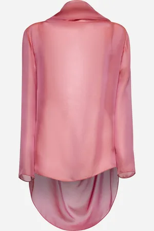 Giorgio Armani Pink gradient silk asymmetric blouse