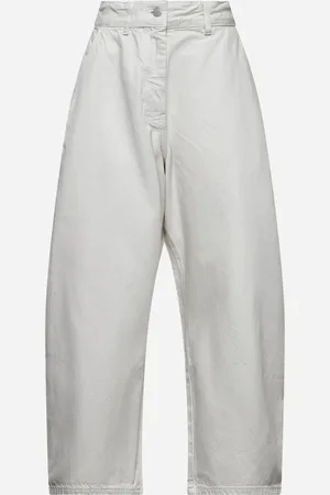 STUDIO NICHOLSON Grey denim wide and cropped Chalco jeans
