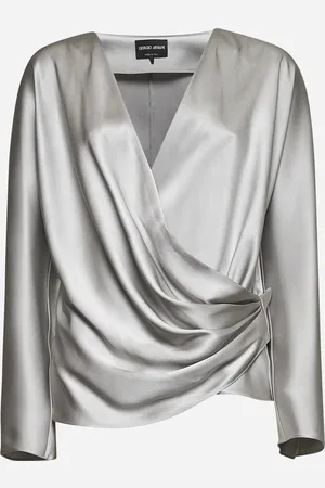 Giorgio Armani Grey double silk satin blouse
