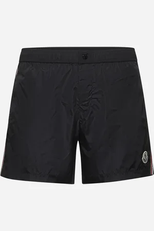 Moncler Black tricol-trimmed swim shorts