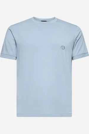 Giorgio Armani Light blue jersey logo T-shirt