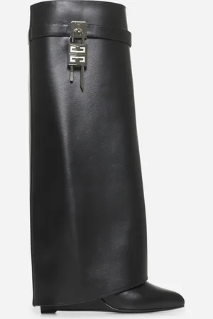 Givenchy Black leather Shark Lock boots