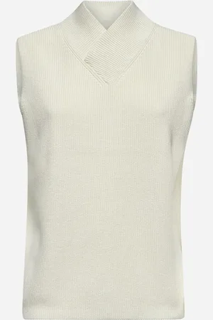STUDIO NICHOLSON Ivory cotton knit Ceres vest