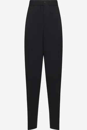 Giorgio Armani Blue virgin wool crepe one-pleat trousers