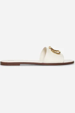 VALENTINO GARAVANI Ivory calfskin VLogo Signature slide