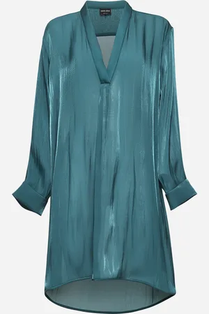 Giorgio Armani Green shiny fabric long blouse