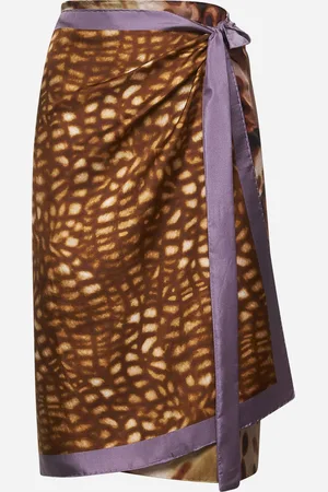 DRIES VAN NOTEN Printed silk wrap scarf-skirt