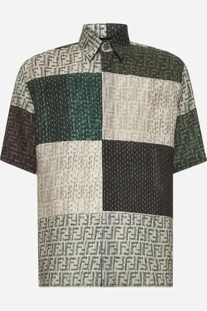 Fendi FF patchwork linen shirt