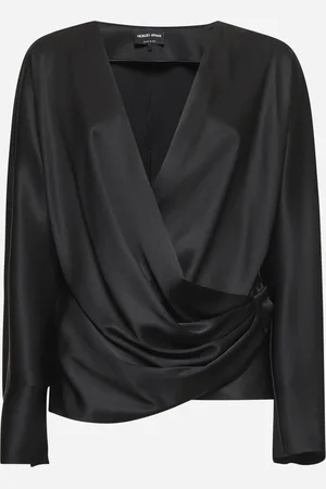 Giorgio Armani Black double silk satin blouse
