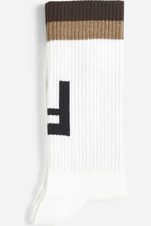 Fendi White logo socks
